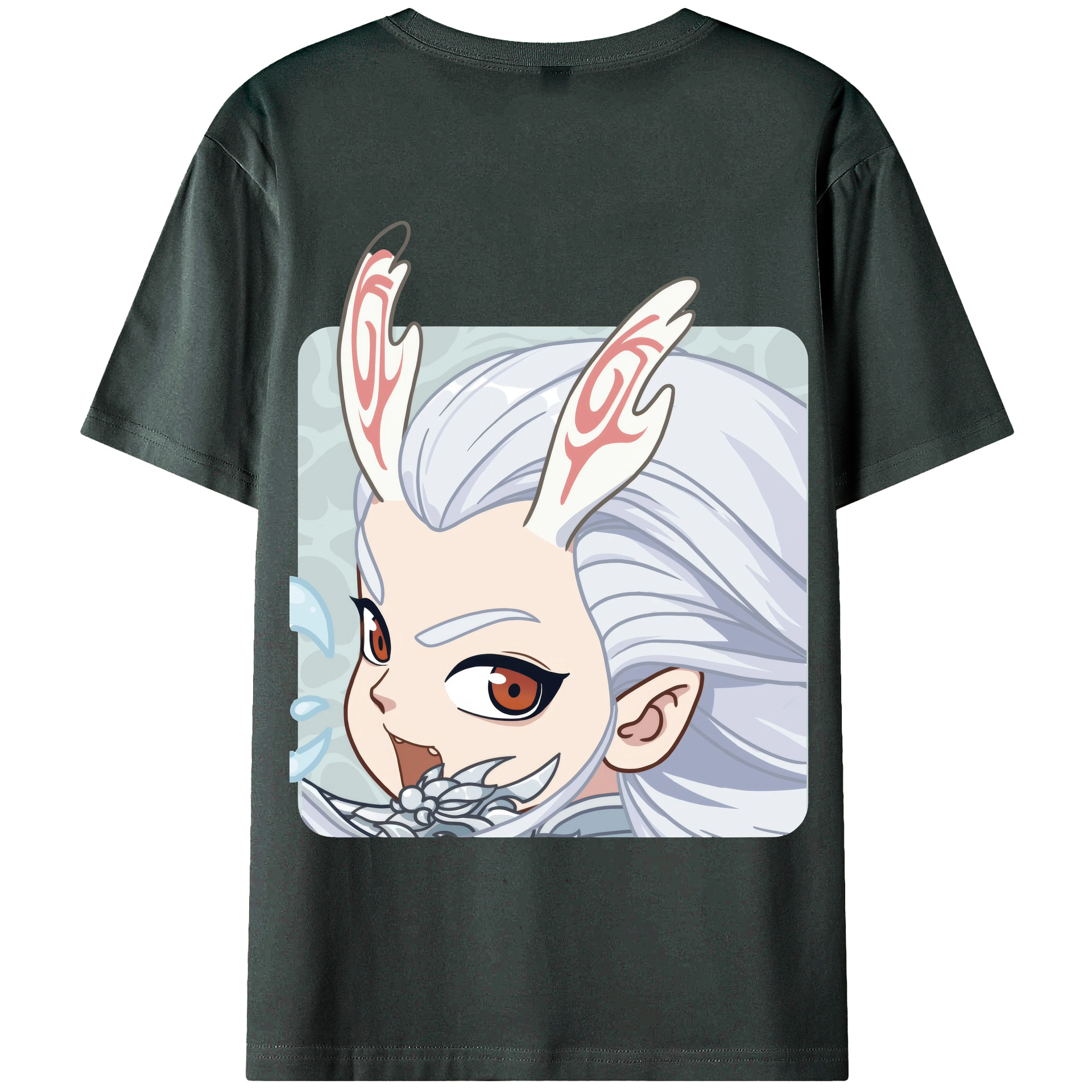 （画像用） Ne Zha 2 ナタ 魔童の大暴れ 綿100％ メンズ半袖Tシャツ（バックプリント） 通気性